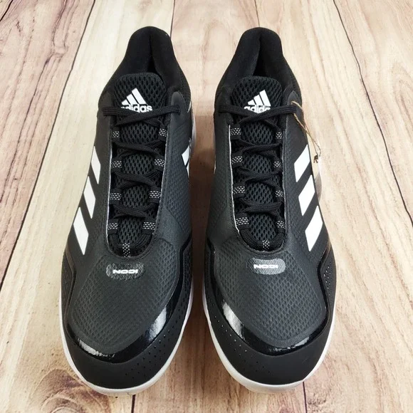 Adidas Icon 7 Baseball Cleats Mens 12.5 Black White Metal Low Top FZ1558 New - Picture 5 of 12